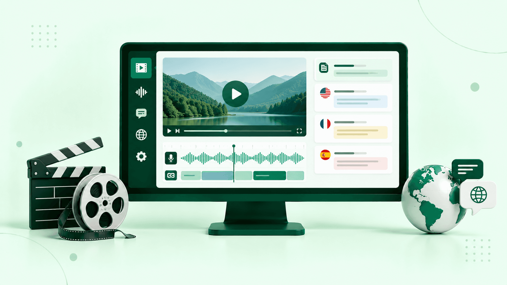 AI Video Captioning, Subtitling and Translation System